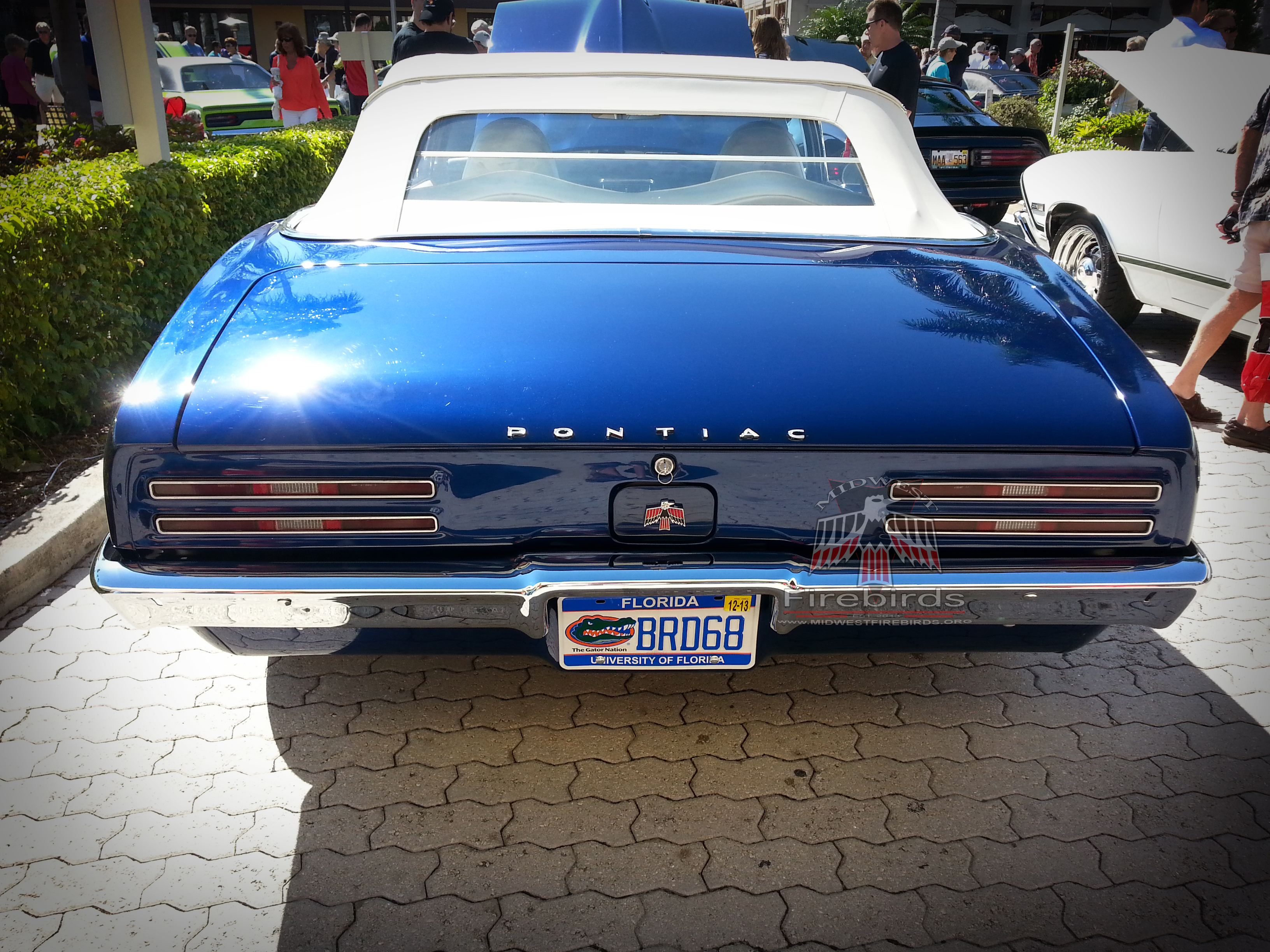 First-generation Pontiac Firebirds on display at the Cars on 5th car show in Naples, Florida.