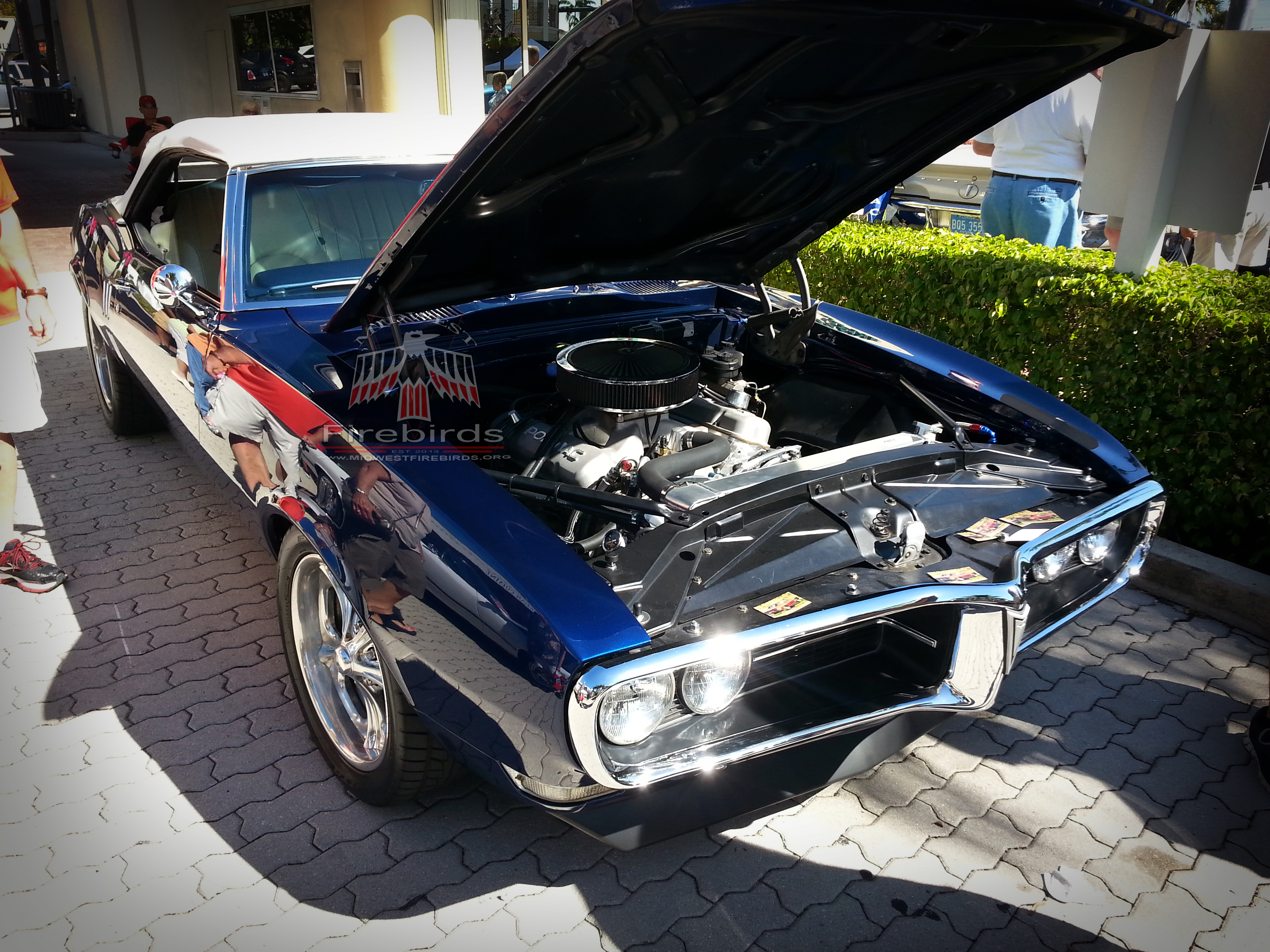First-generation Pontiac Firebirds on display at the Cars on 5th car show in Naples, Florida.