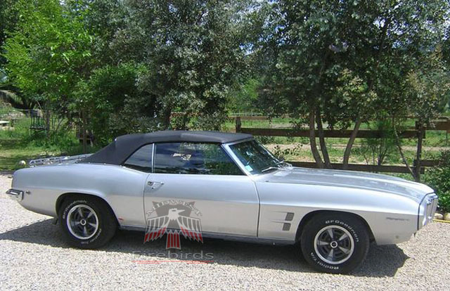 This 1969 Pontiac Firebird cruises the backroads in France.